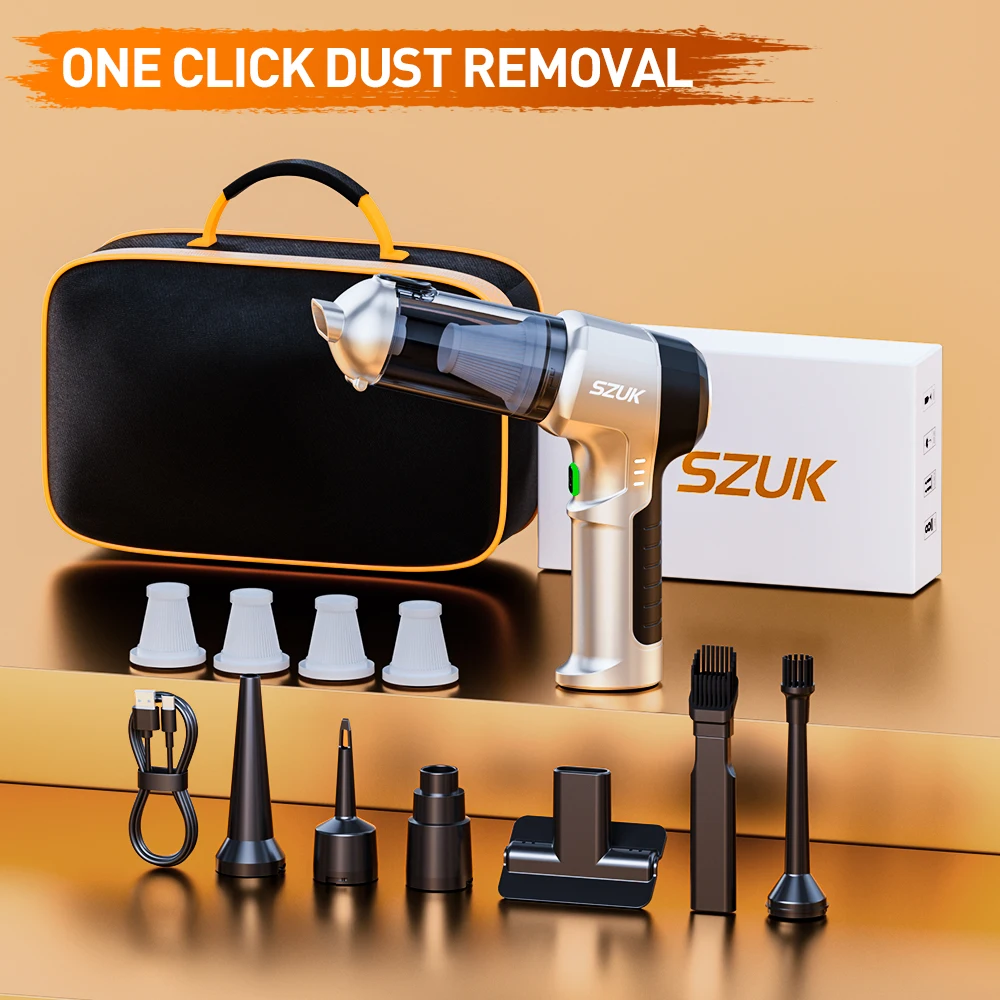 Strong Suction Handheld Portable Mini Vacuum Cleaner SZUK NEW Car Vacuum CleanerCleaning Machine Handy Wireless Car Cleaner