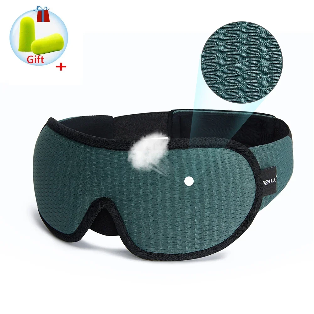 3D-Schlafmaske mit Ohrstöpseln, Lichtblockierende Augenmaske, Weiche Schlafhilfe für Reisen