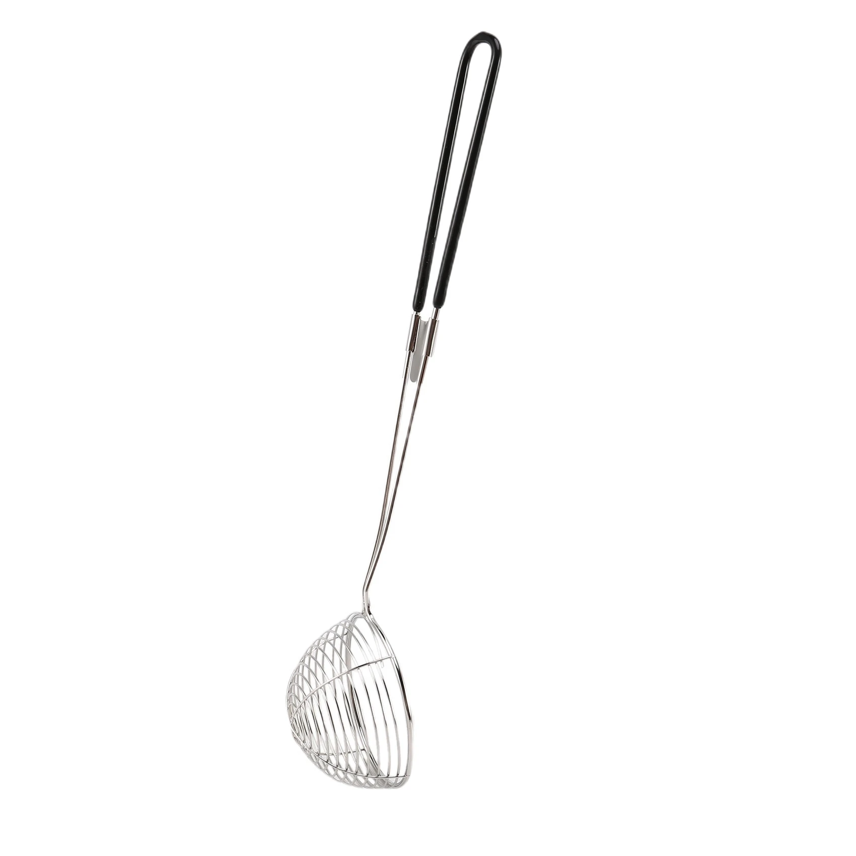 غربال مصفاة من الفولاذ المقاوم للصدأ، ملعقة مقشدة سلكية مع مقبض لتصريف حساء تناول الطعام والطعام اللؤلؤي (10 قطع) ساخن