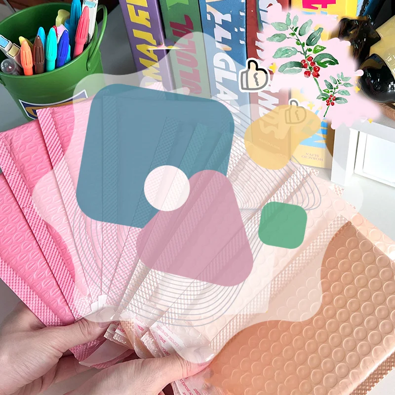10pcs/Pack Pink Purple Bubble Bag Thicked Express Package Bag Self Adhesive Courier Shipping Mailers Sticker Holder