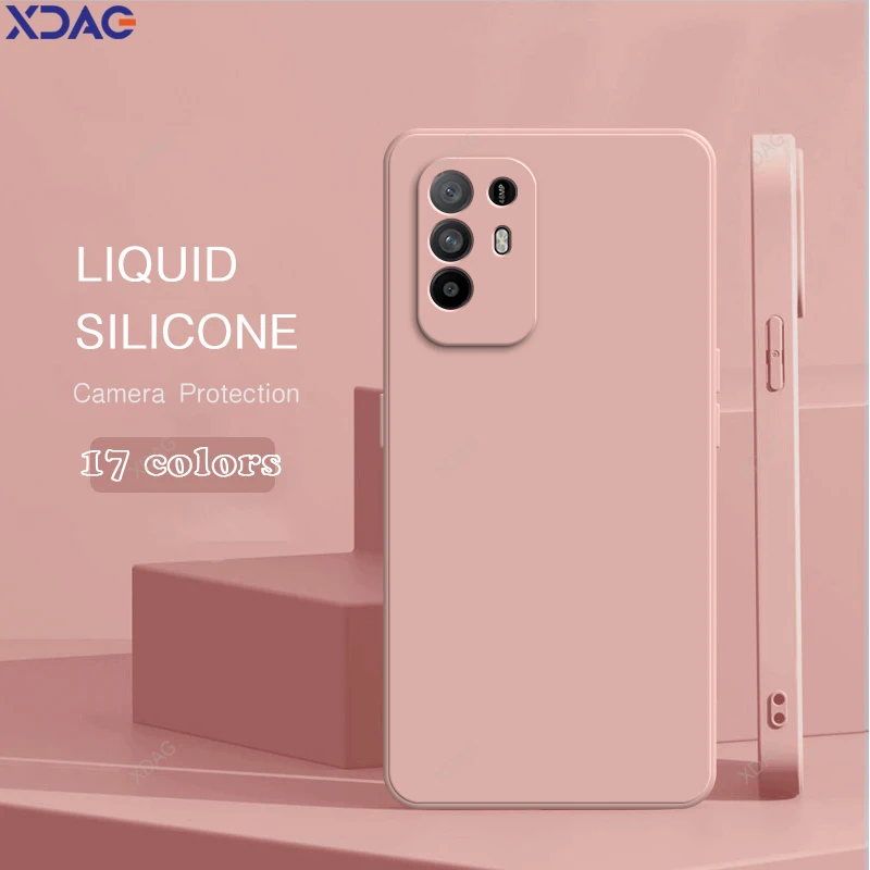 

Dual Layer Internal Flocking Phone Case for OPPO Reno5 Z K Reno 5Z 5K 5 Pro Plus 5G Liquid Silicone Soft Luxury Candy Back Cover