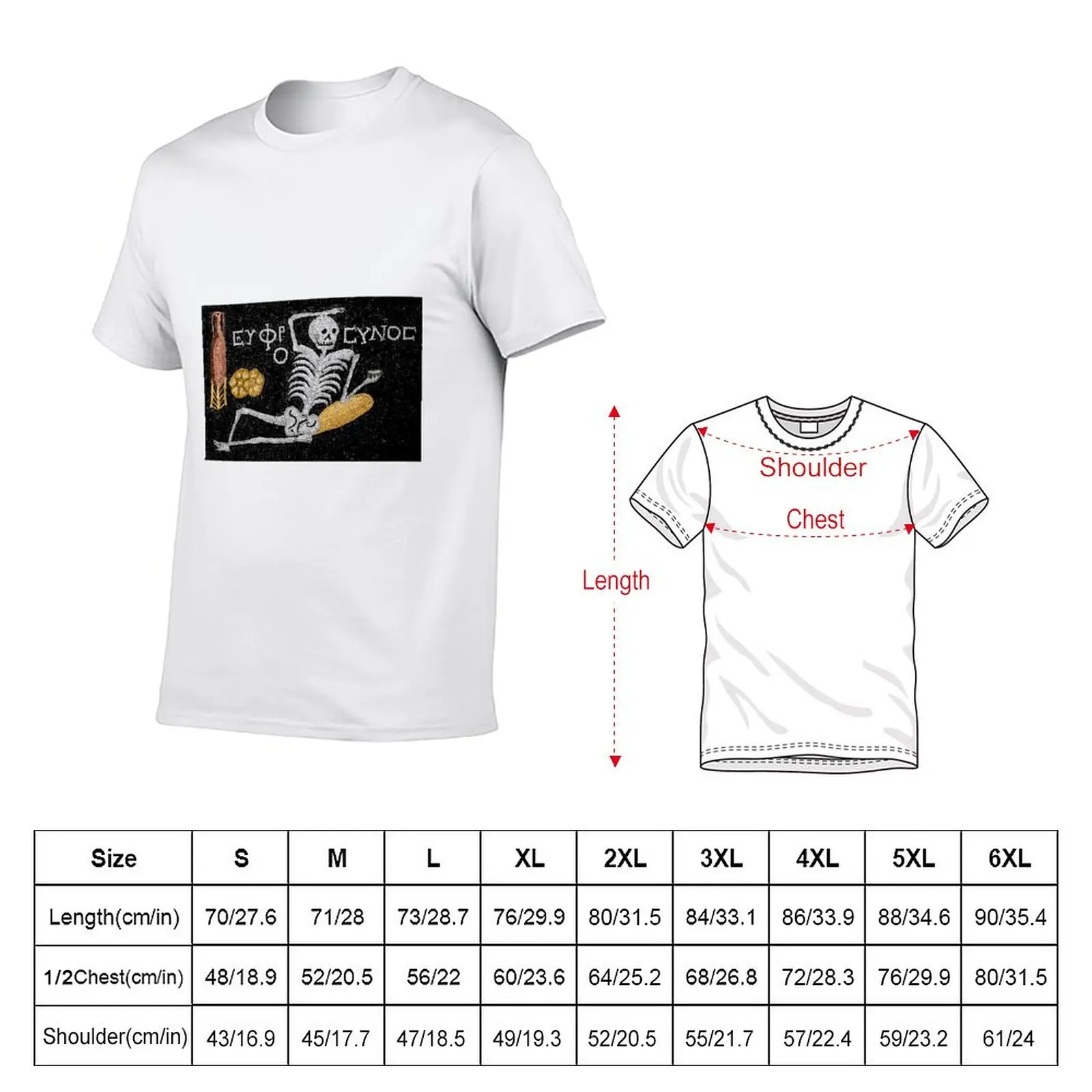 Be Cheerful, Enjoy Your Life - Ancient Greek Mosaic T-Shirt shirts graphic tees Short sleeve tee black t-shirts for men