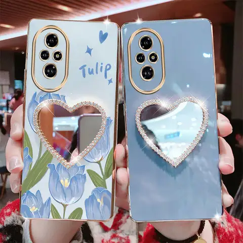 Pärlrem Snodd Blå Tulpanbjörn Telefonhållarskal För Huawei Honor 9X Pro 60 70 80 90 100 200 300 Pro Ultra Y9s Skal 10 best sales Äran 9X Pro - №3