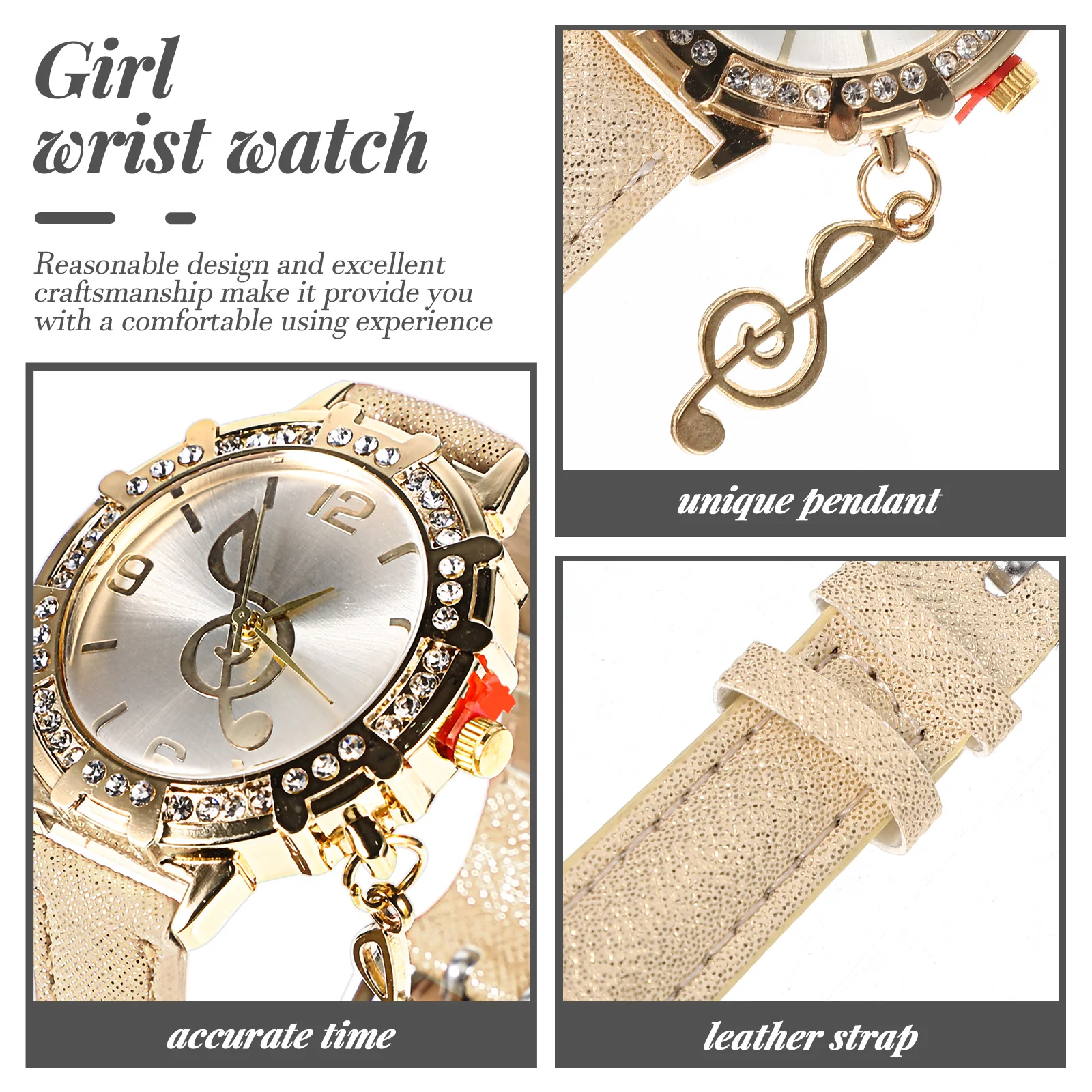 

Diamond Watch Women Gifts Shiny Metal Case Quartz Wristwatch Adjustable Accurate Timekeeping Casual Event School Party Stylish