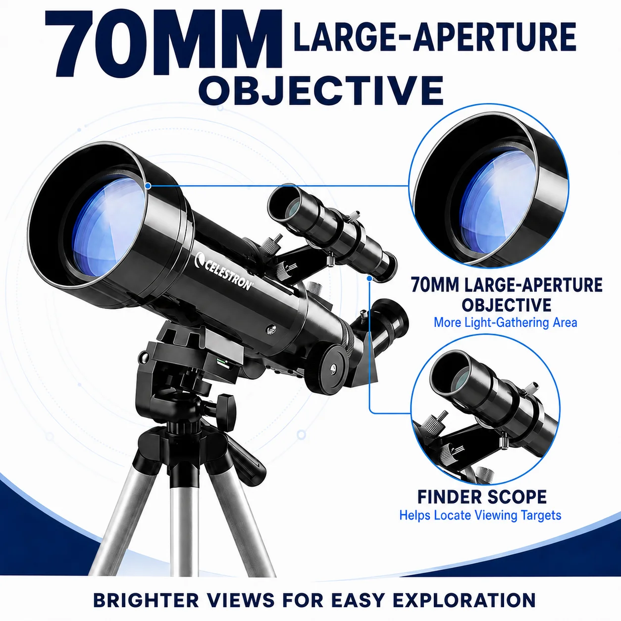 Celestron Travel Scope 70 70mm 400mm Refractor Telescope with Tripod Carrying Bag for Moon Bird Watching Beginner Astronomy view 3