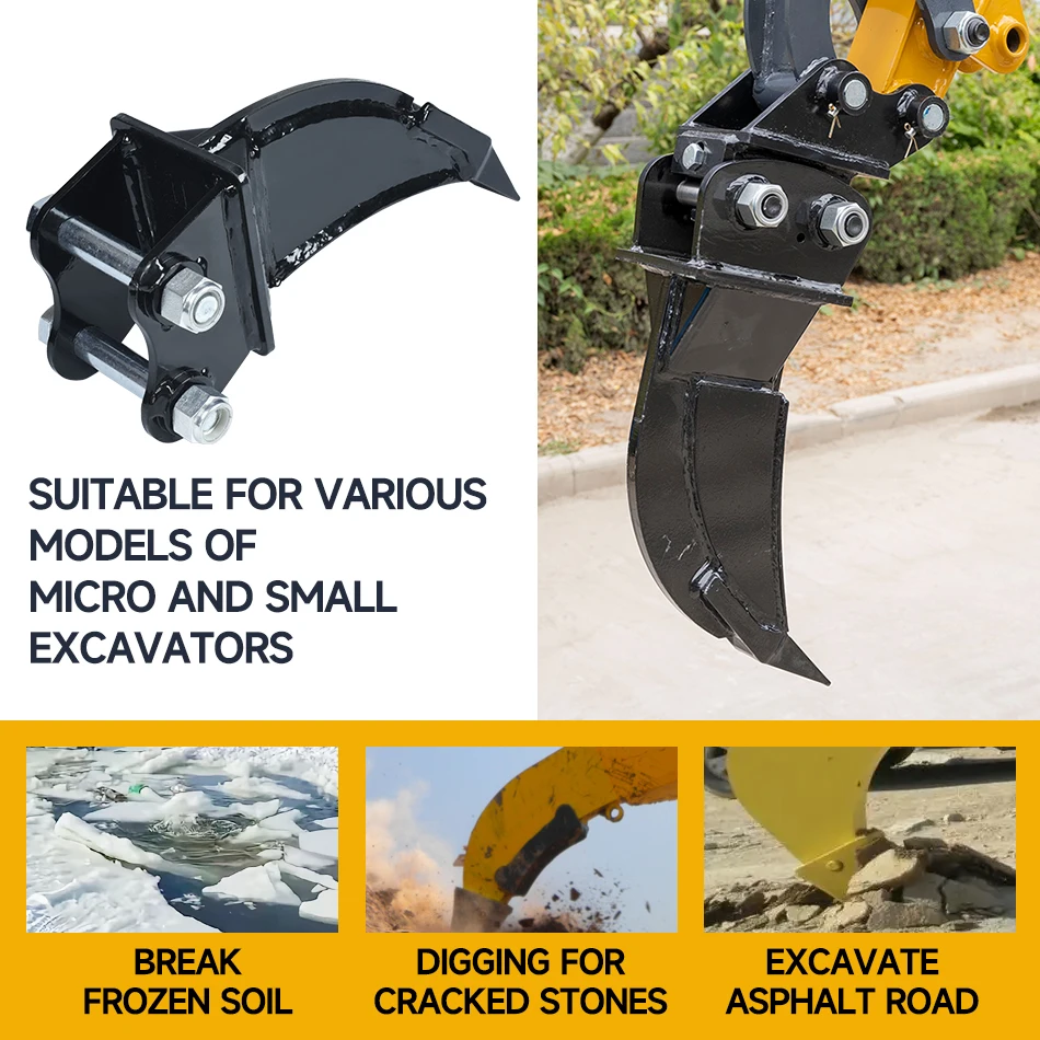 Minigraafmachine Ripper Kleine graafmachine Losmaakhulpstukken voor het graven van wortelvegetatie Struiken en kleine bomen Graafmachineaccessoires