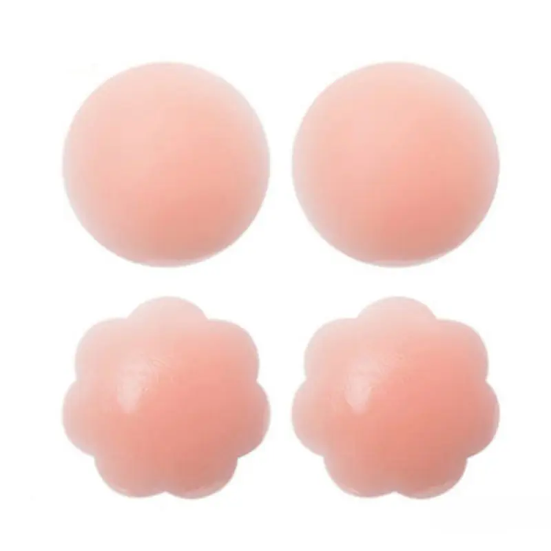 Fashion New Ladies Anti-Bump Silicone Nipple Invisible Strapless Gather Solid Color Breathable Nipple Self-adhesive Chest Pads