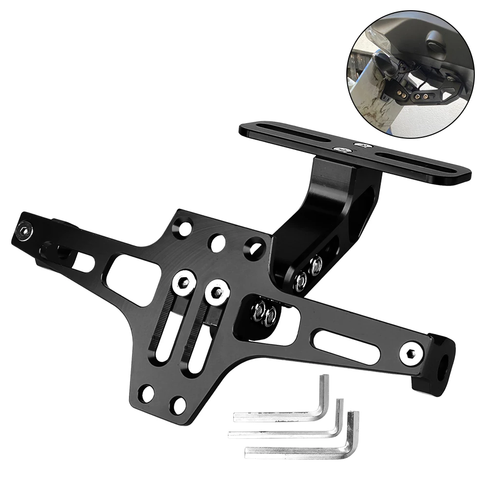 

Aluminium Alloy Motorcycle Rear License Plate Holder Fender Eliminator Kit Moto Accessories Tail Mount Holder Frame Adjustable