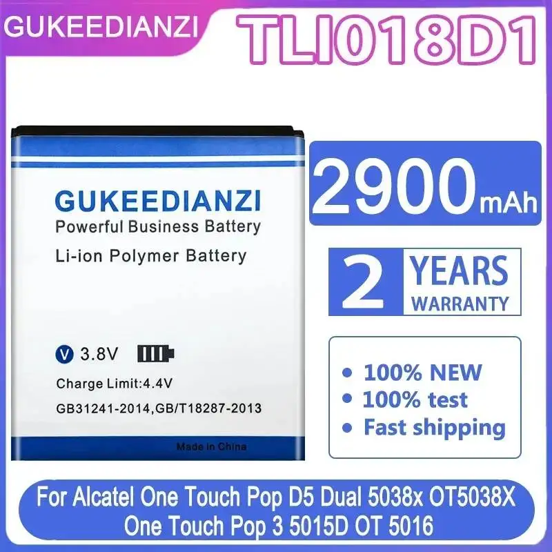 

Аккумулятор для мобильного телефона TLI018D1 2900 мАч для Alcatel One Touch Pop D5 Dual 5038X OT5038X 3 5015D OT 5016