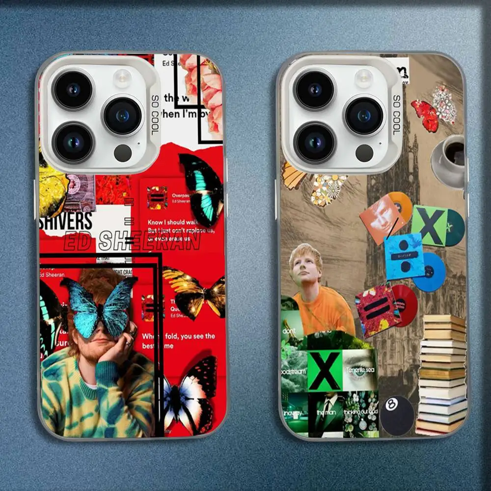 

Ed S-Sheeran Colllage Phone Case For iPhone 16,15,14,13,12,11,Mini,Pro,E,MAX White Candy Matte Shockproof Cover