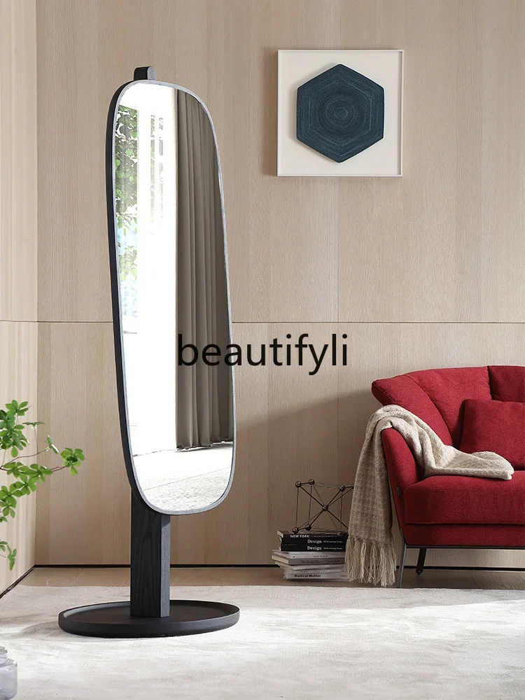 Italian minimalist bedroom floor-to-ceiling full-length dressing mirror cloakroom full-body dressing mirror, modern simplicity