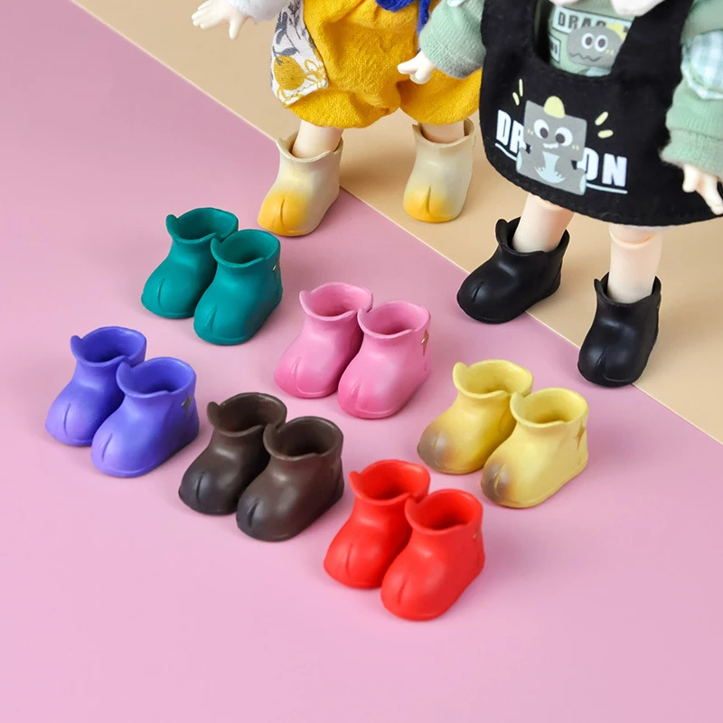 Rubber Star Shoes Ob11 Doll Rain Boots  Fit for Obitsu11,Gsc, Ymy Body, 1/12bjd Clog Shoes Dolls Accessories Toys Gift