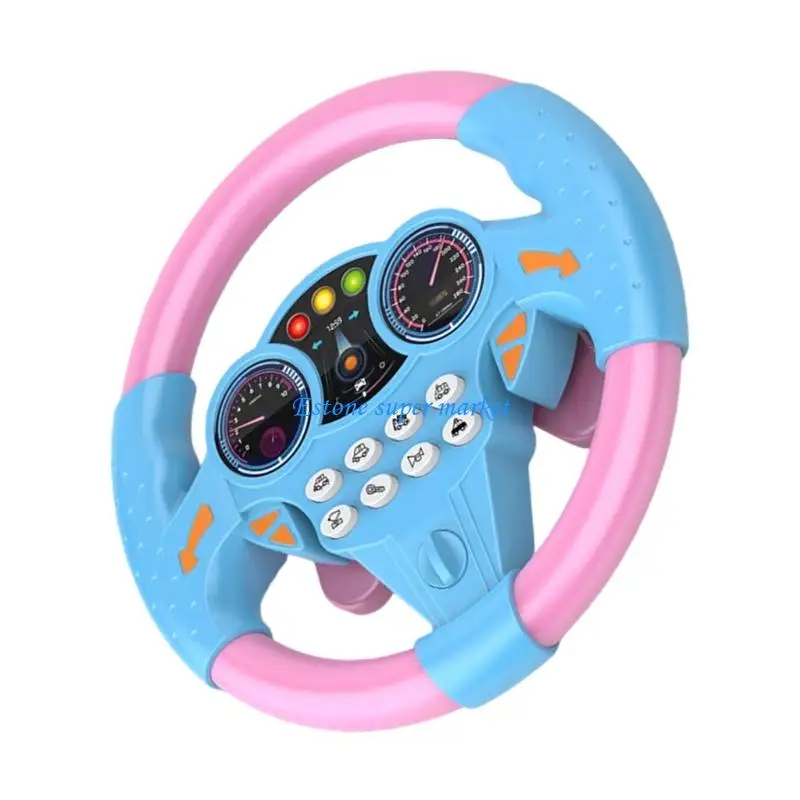 090B Simulated Driving Steering Wheel Toy with Sound for Little Car Enthusiasts Over Age 3 Early Learning