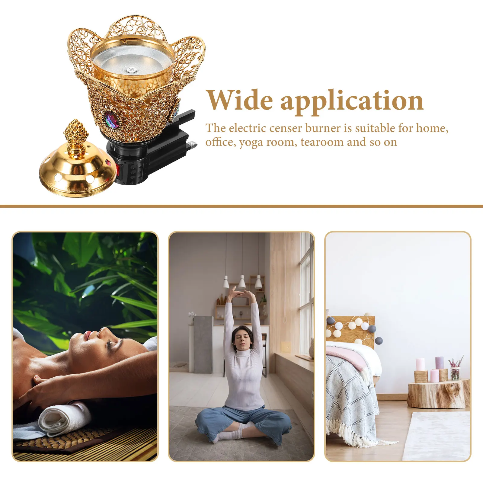 

Arabian Small Electric Incense Burner Lidded Plug-in Censer Ornament Middle East Style Aroma Holder Aroma Incense Burner