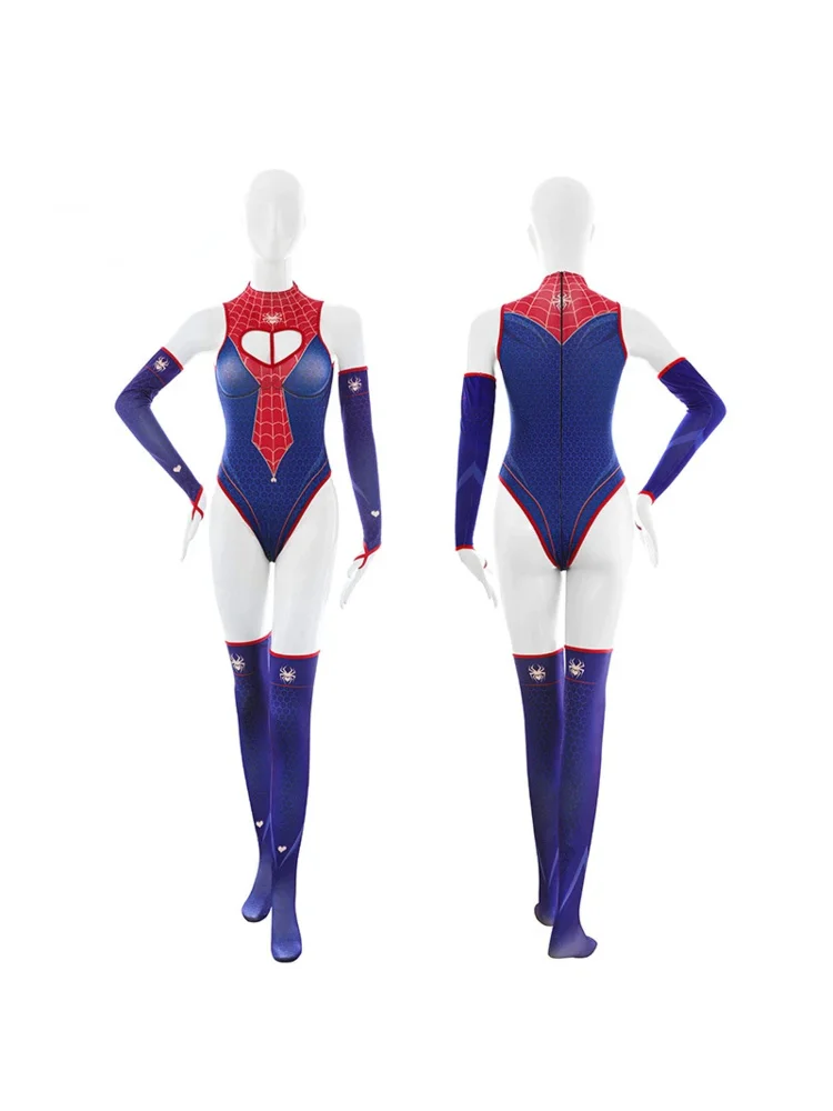 Spider Woman Printed Bodysuit Set Sexy Cosplay Costume Spider Playsuit Party Club Clothing Night Roleplay Outfit Underwear Movie