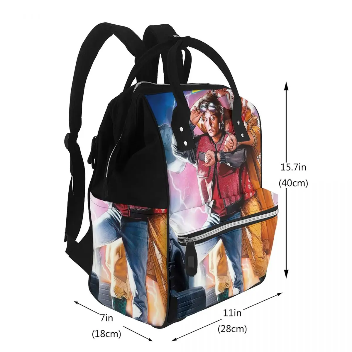Back To The Future Student Backpack School Bag Hiking Travel Daypack for Men Women Bookbag Shoulder Bags