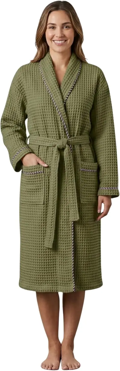 

Luxury Waffle Robe for Women Men - Natural 100% Turkish Cotton Bathrobe