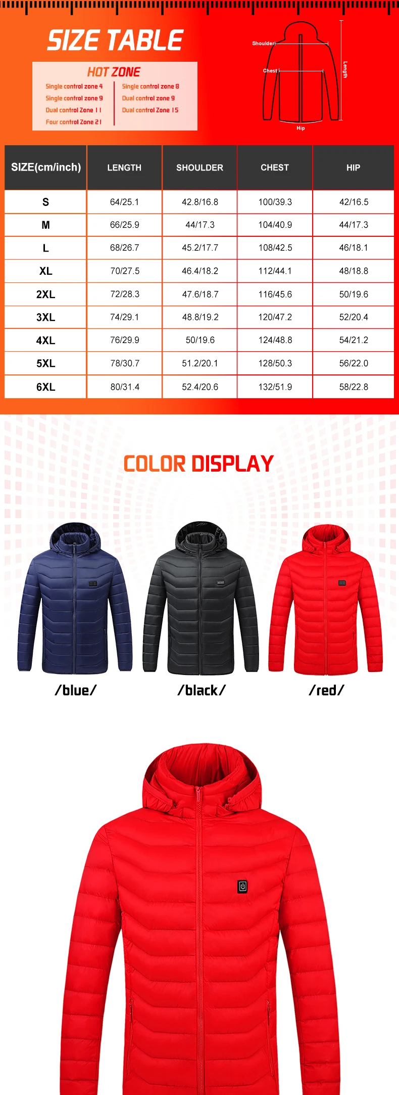 Beheizte Jacke 26 Zonen Winter Herren Damen Motorradjacke USB Elektrische Heizjacke Beheizte Weste Moto Thermotuch – Detail 9