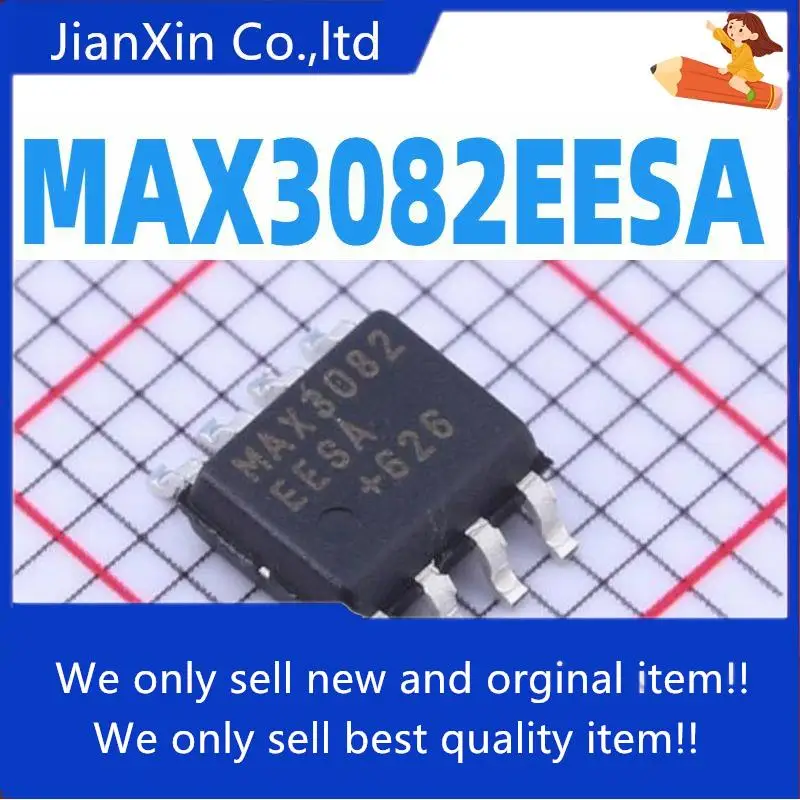 10pcs 100% originale nuovo MAX3082EESA + T SOP8 Linea Transceiver EIA/A-485 Interfaccia Differenziale Segnale Del Ricevitore