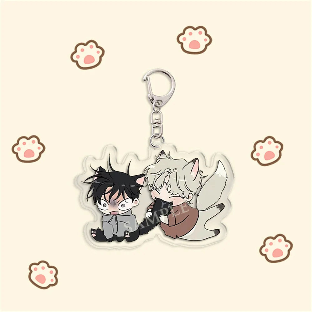 Korean Charm Anime Low Tide in Twilight Keychain Men Yeo TaeJu Women Key Chain Pendant Car Couples Kids Acrylic Brelok Kim EuiHy