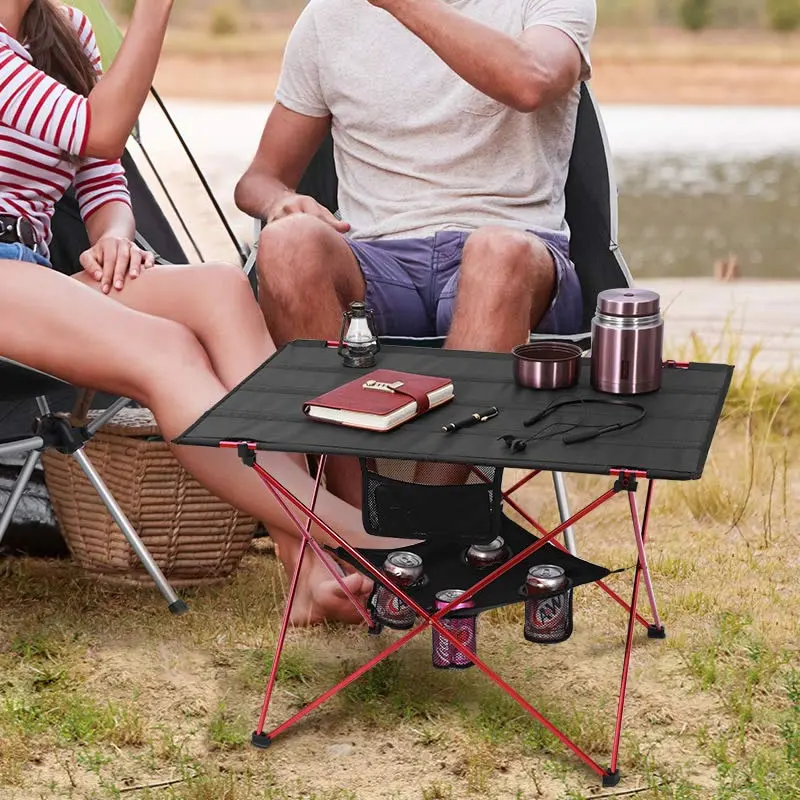 

Portable Foldable Table Camping Outdoor Furniture Tables +Storage Pocket Picnic Aluminium Alloy Ultra Light Folding Desk