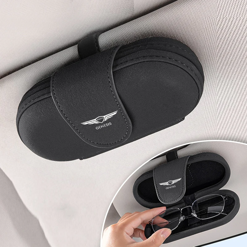 

Car Glasses Case Auto Sun Visor Glasses Clip Card Ticket Holder Multi-Function Holder For Genesis Coupe EQ900 G70 G80 GV60 GV70