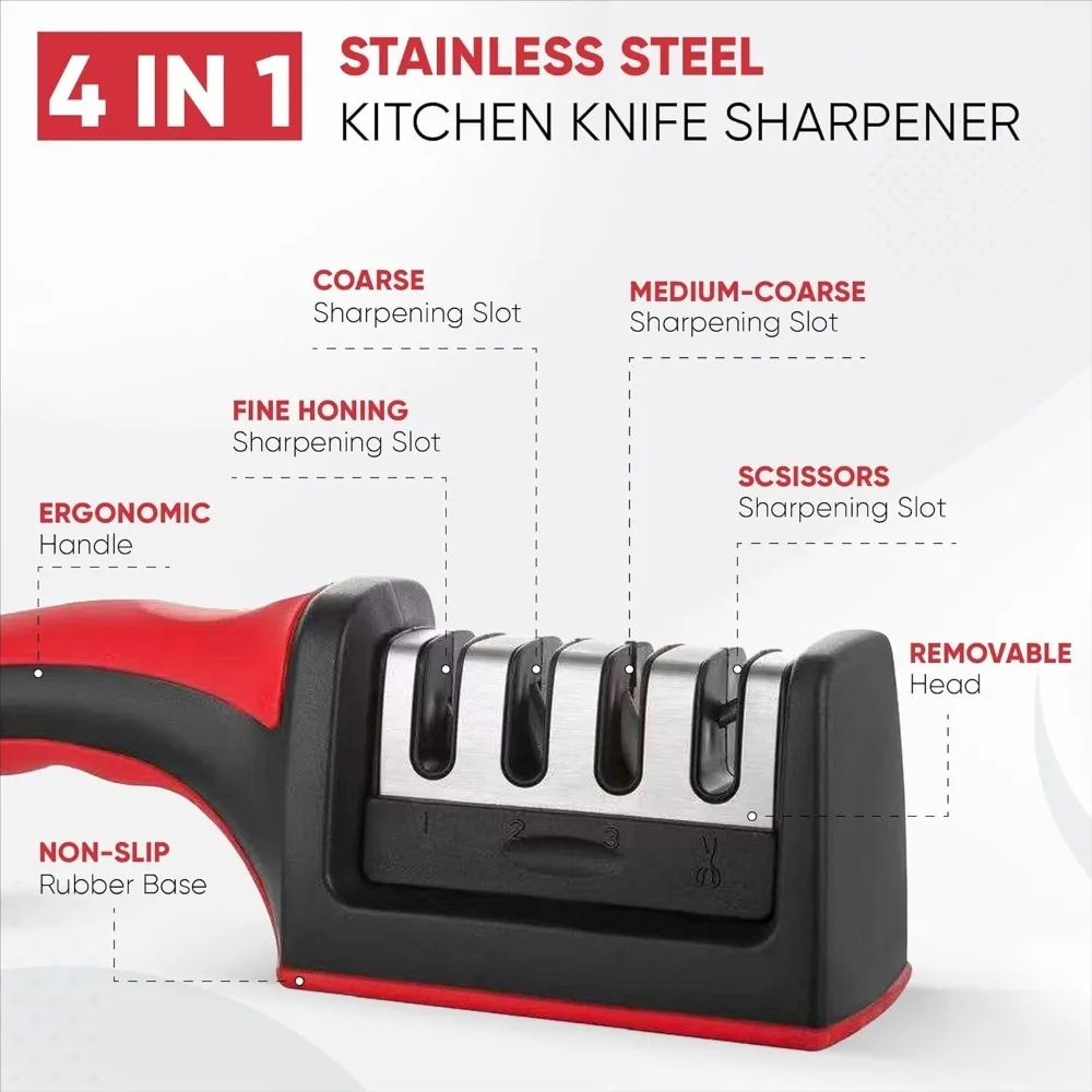 Knife Sharpeners for Kitchen Knives– Stainless Steel Kitchen Knife Sharpener Knife Sharpening Kit Knife Sharpener Tool