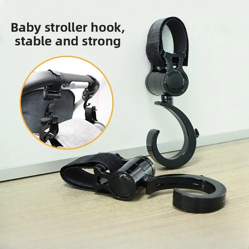 

2 Pack Stroller Hooks 360° Swivel Multi-Functional Universal Baby Pushchair Hook Pram Bag Hanger for Shopping Tote Diaper Bag
