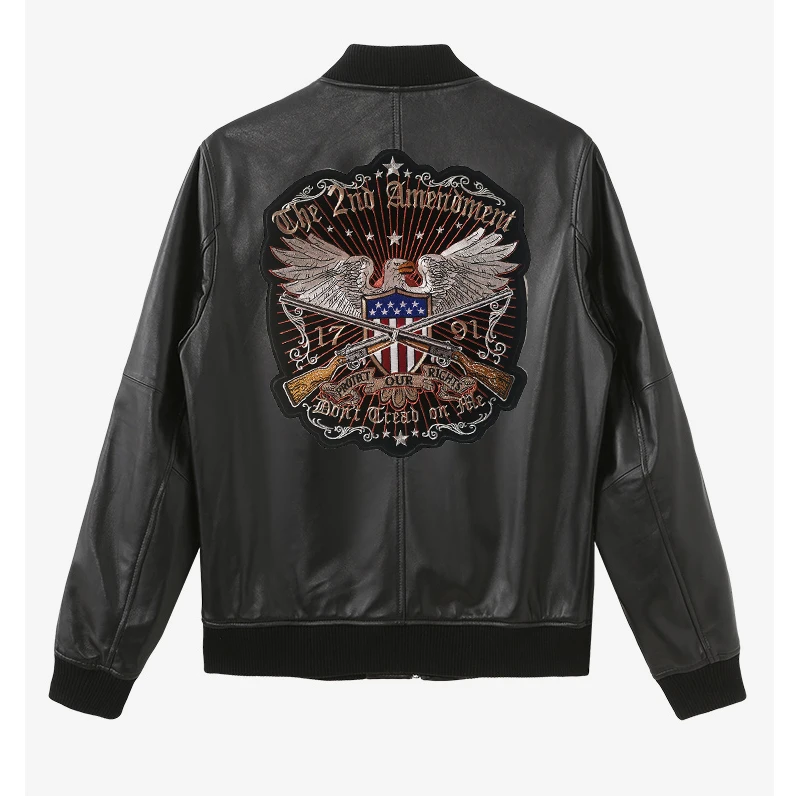 Double Guns Embroidery Patches USA Eagle America PROTECT OUR RIGHTS  for Jacket back vest Motorcycle Club Biker Size 27*30cm