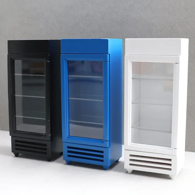 Casa de bonecas mini freezer de porta única itens em miniatura geladeira 1:12 bonecas bjd móveis supermercado casa de boneca acessórios brinquedos