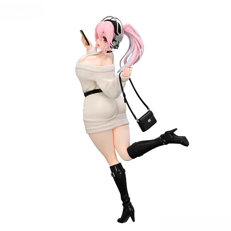 Furyu original: super sonico memórias de inverno ver.21cm pvc figura de ação anime modelo brinquedos figura coleção boneca presente