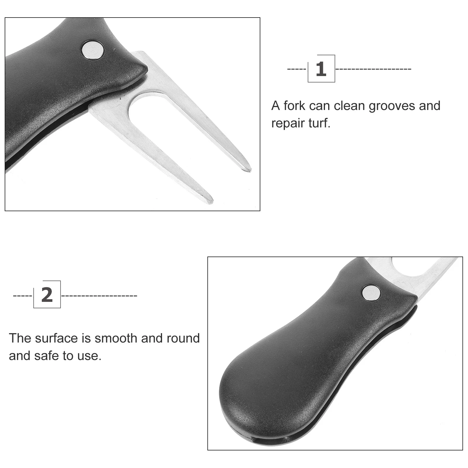 

1pcs Golf Divot Tool Stainless Steel Portable Grass Repair Fork Ball Marker For Outdoor Golfing Durable Lawn Fixing Accessory