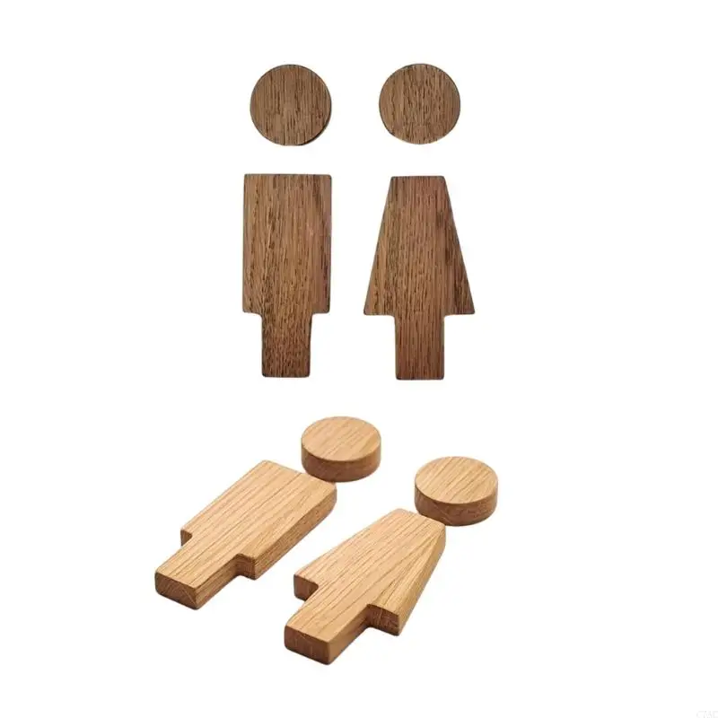 Men and Women Bathroom Sign Set for Indoor Public Restrooms and Home Bathroom Door Toilet Signage Signboard Decors