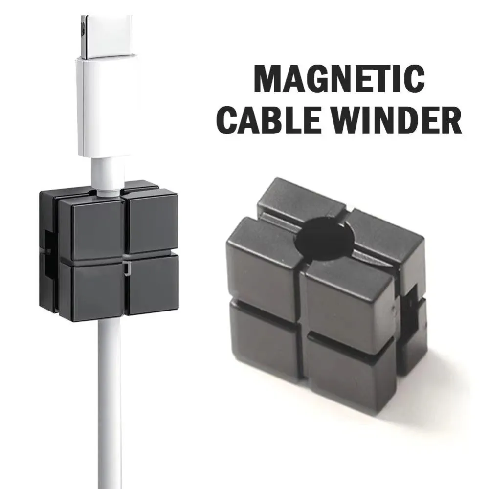 Nuevo Organizador enrollador de cables magnético, Mini Clips de Cable de carga USB autoadhesivos, soporte de Clips para cables, almacenamiento de pared