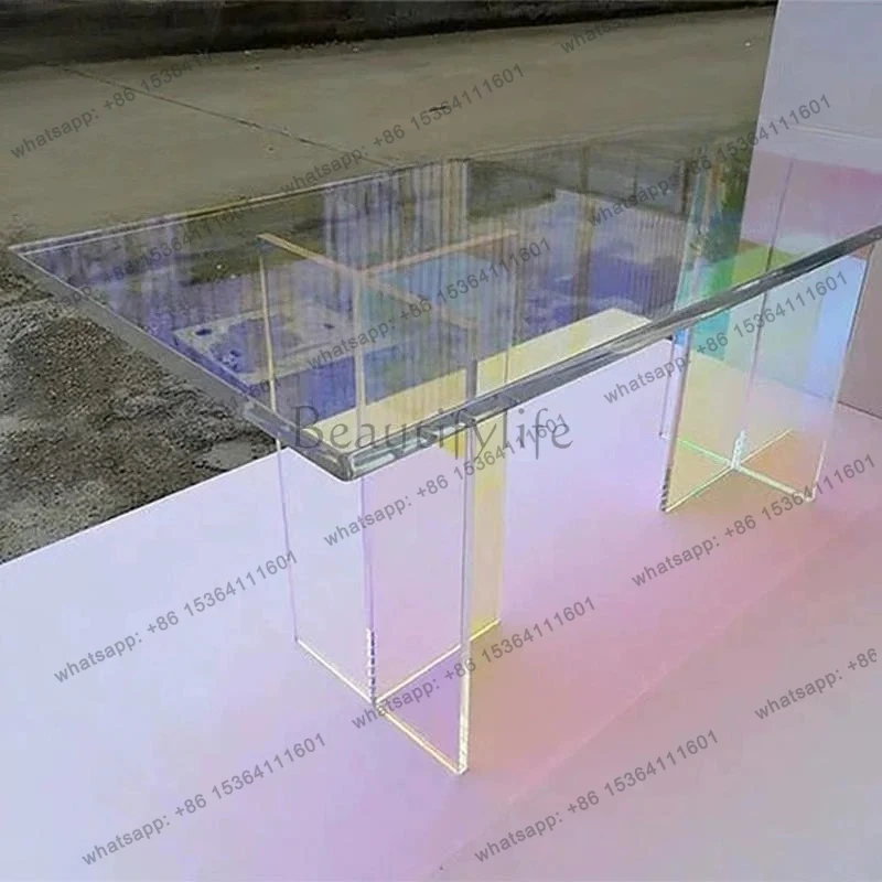 Modern high-end acrylic desk Nordic home dining table colorful personalized conference table transparent desk
