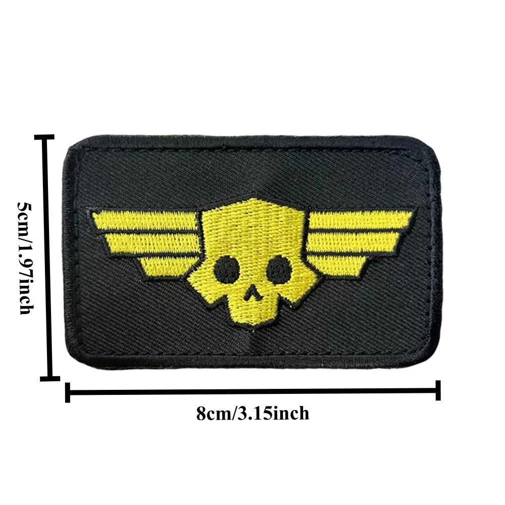 Parche calavera velcro gancho y bucle bordado para moral táctico - imagen 2