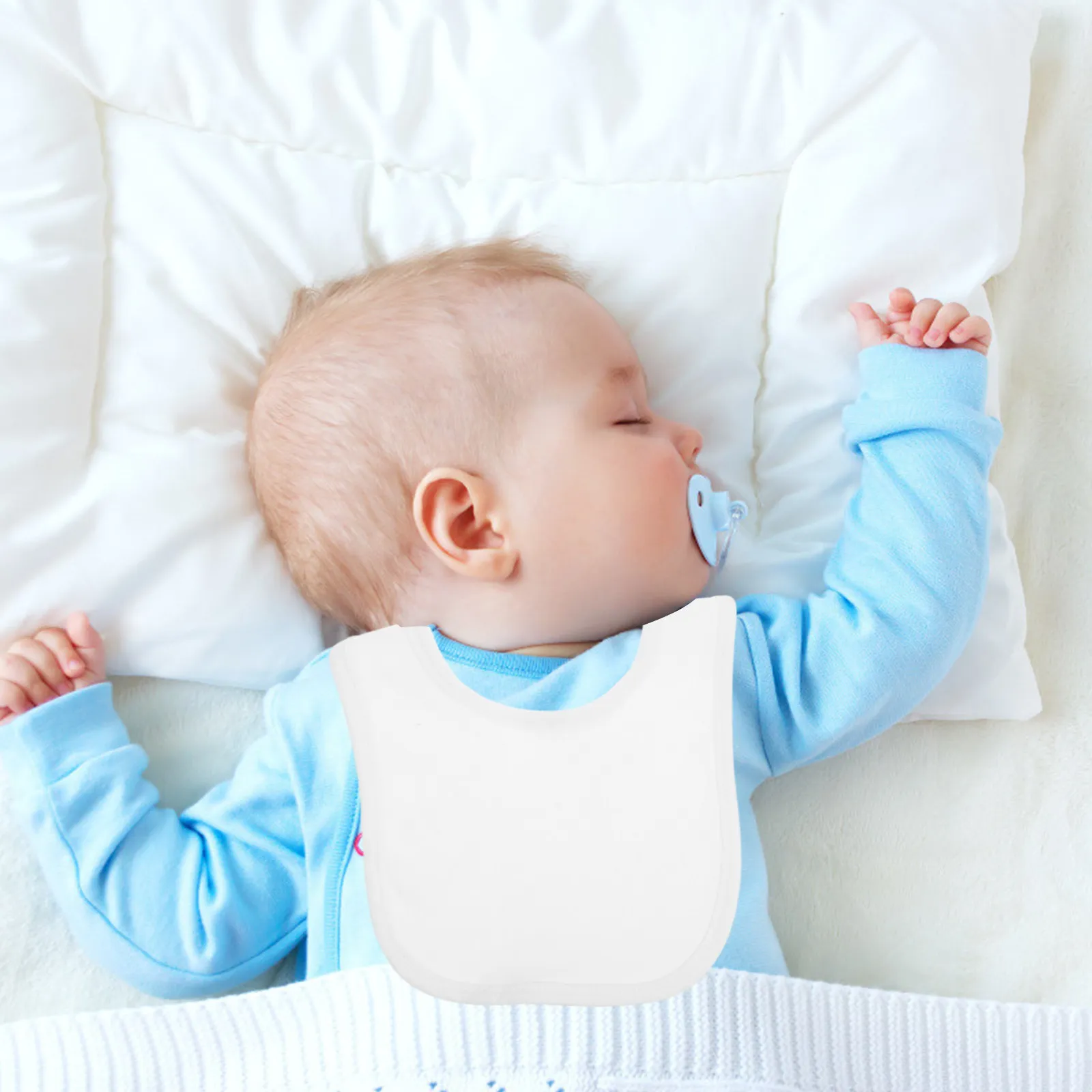3pcs Baby Bibs Double-Layer Absorbent Cotton for Newborns, Teething Drool & Feeding Protection