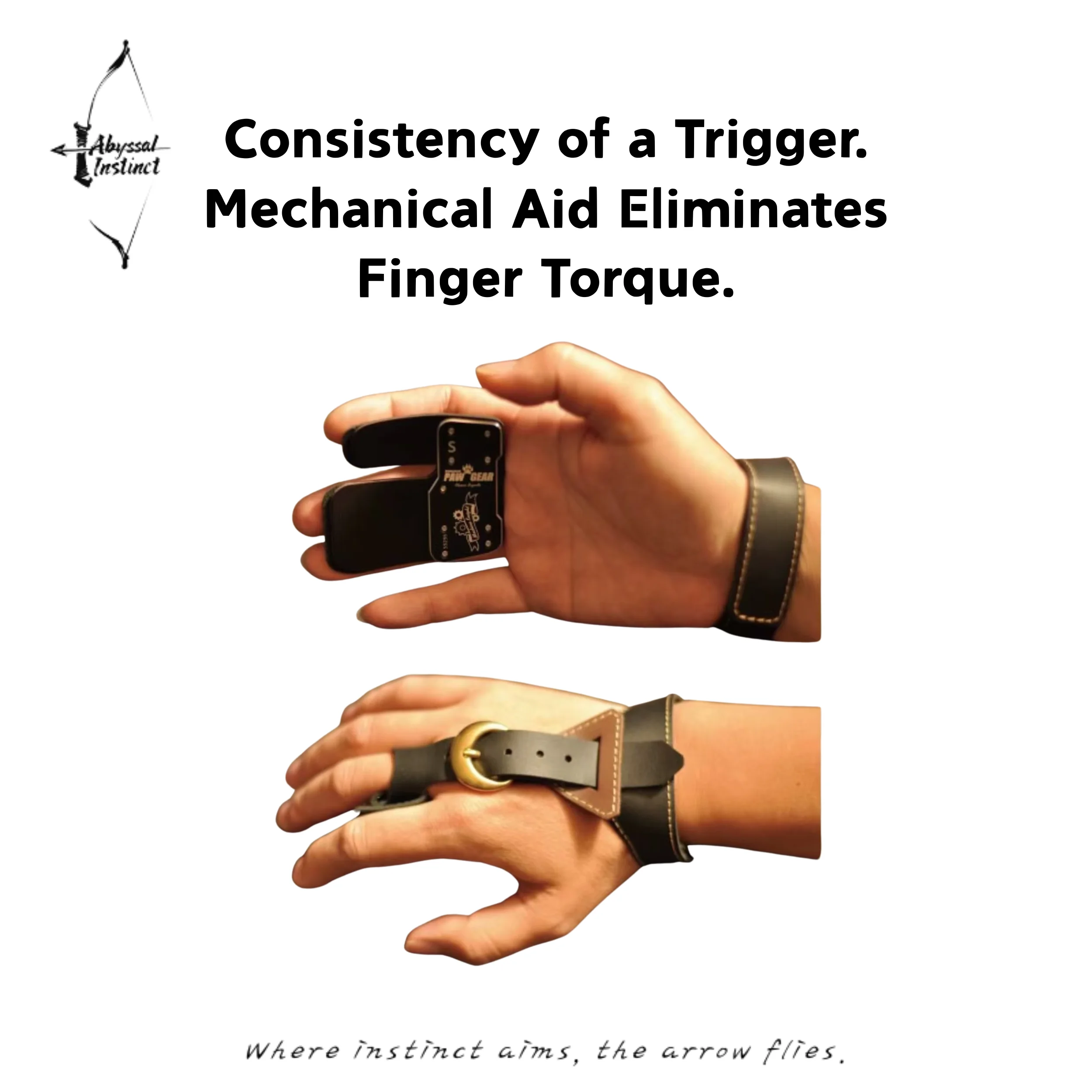 

Cordovan Leather Shooting Tab for Traditional Archery - Mechanical Release Aid for Recurve & Longbow