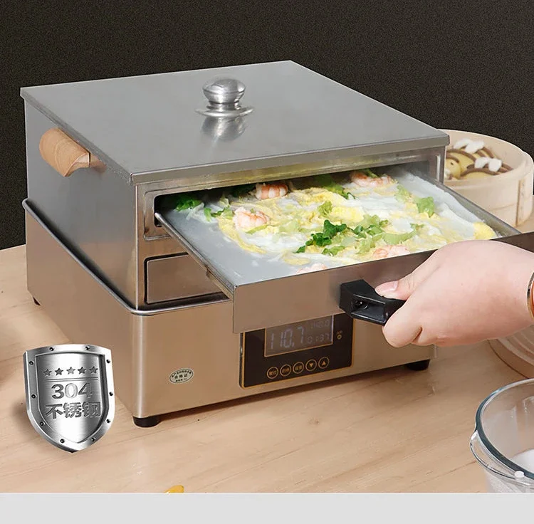 Household electric heating rice roll machine small breakfast steamer mini steamer 304 stainless steel drawer rice roll stove