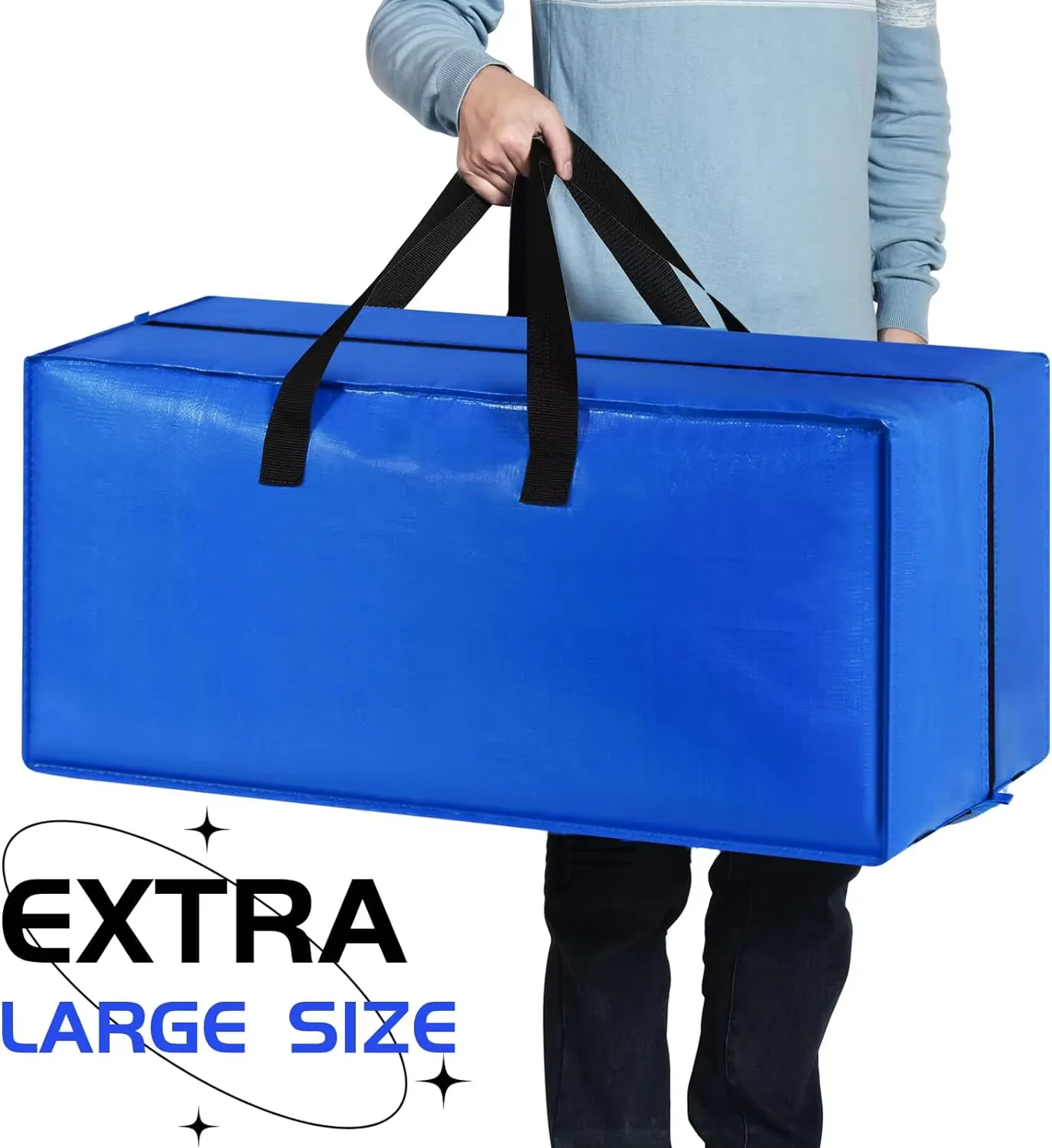 2 pcs Moving Bags Heavy Duty Large Storage Bags for Packing & Moving Totes Supplies with Backpack Straps Strong Handles & Zipper