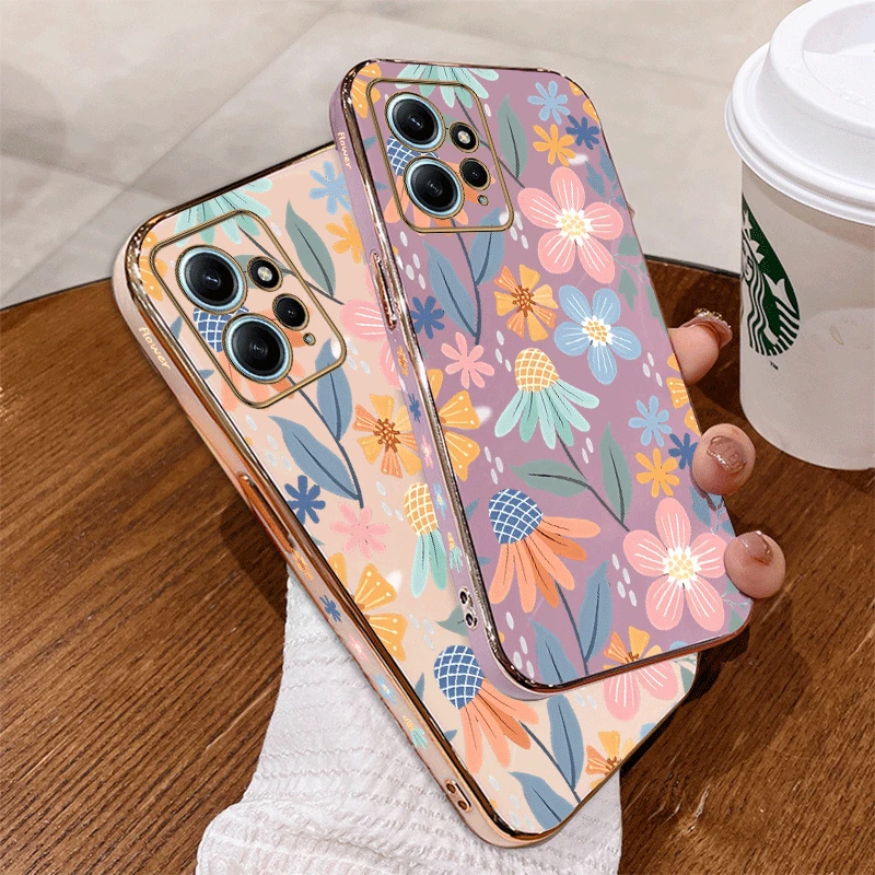 Note 12 Flower Ball Luxury Plating Phone Case For Xiaomi Redmi Note 12 12S 12Pro 12Turbo 12R 13 13Pro 11Pro 11T 11S 10 10S Cover