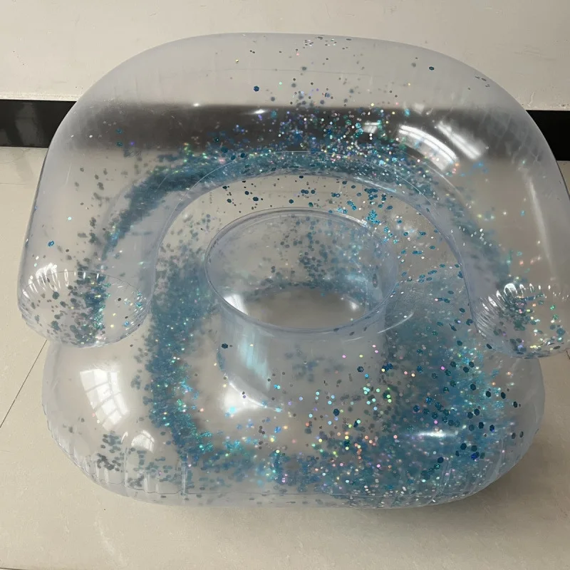 The inflatable children's adult single sofa transparent  carries  comfortable seat