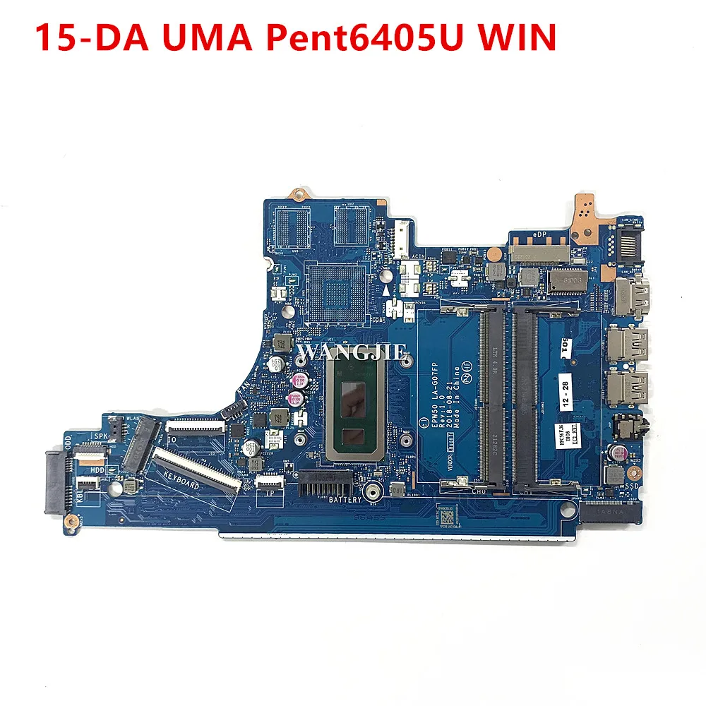 For HP 15-da2033la 15-DA Laptop Motherboard M31739-601 M31739-001 UMA Pent6405U WIN EPW50 LA-G07FP 100% Working