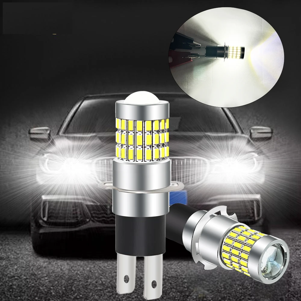 2 مصابيح ضباب للسيارة H3C LED، مصابيح إضاءة نهارية، مصابيح أمامية، مصابيح سيارة للقيادة، مصابيح إضاءة بيضاء 6000K، أبيض 12 فولت/24 فولت 3 ثانية