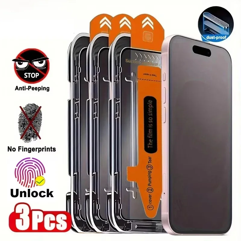3PCS Anti-Spy Fingerprint Unlock Tempered Glass For Xiaomi Poco X8 Pro F8 Ultra X8 Pro Max F8 Pro Privacy Screen Protector