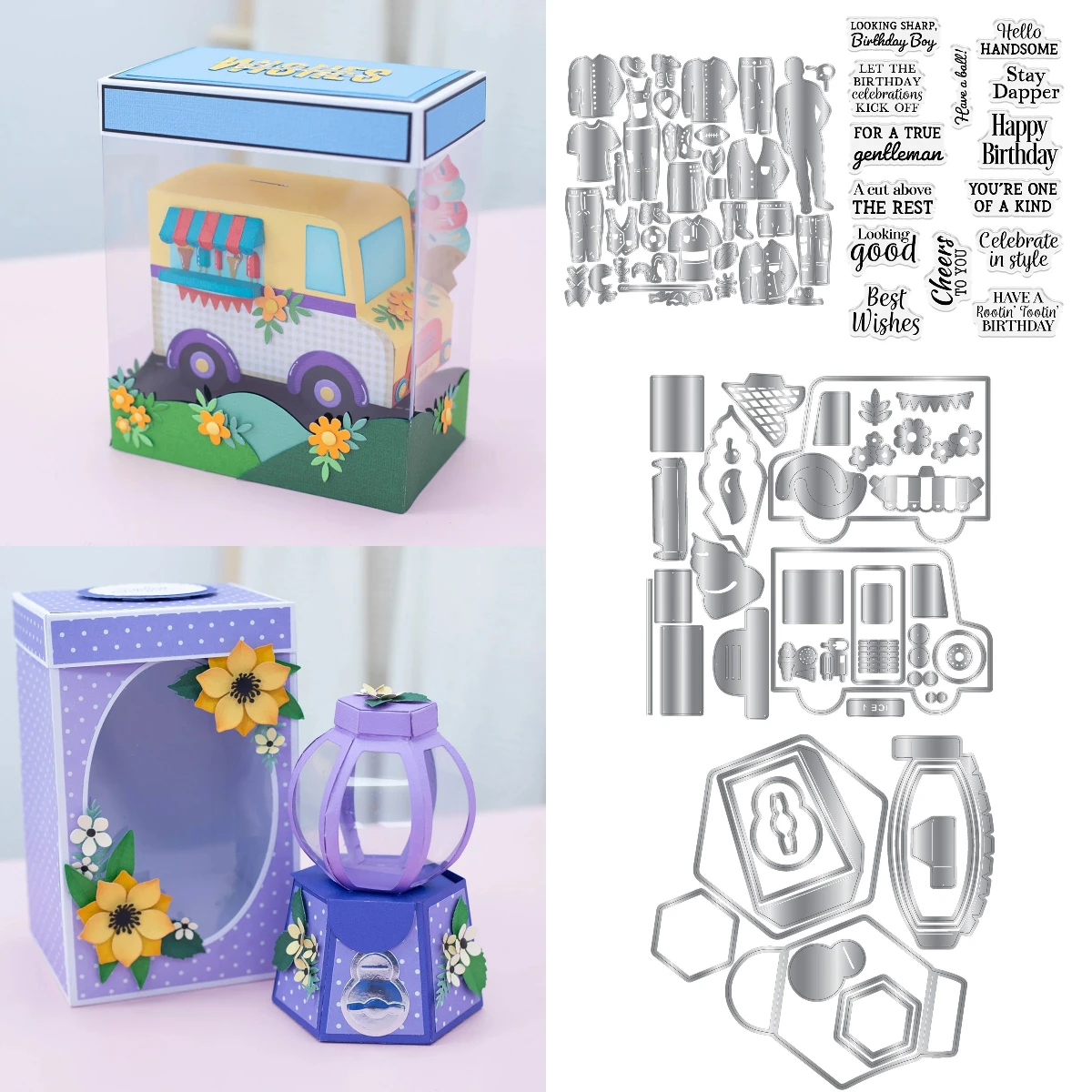 3D Eiscreme-Wagen Stempel Metall-Stanzformen Scrapbook Tagebuch Dekoration Schablone Prägevorlage DIY Grußkarte Handgemacht 2026