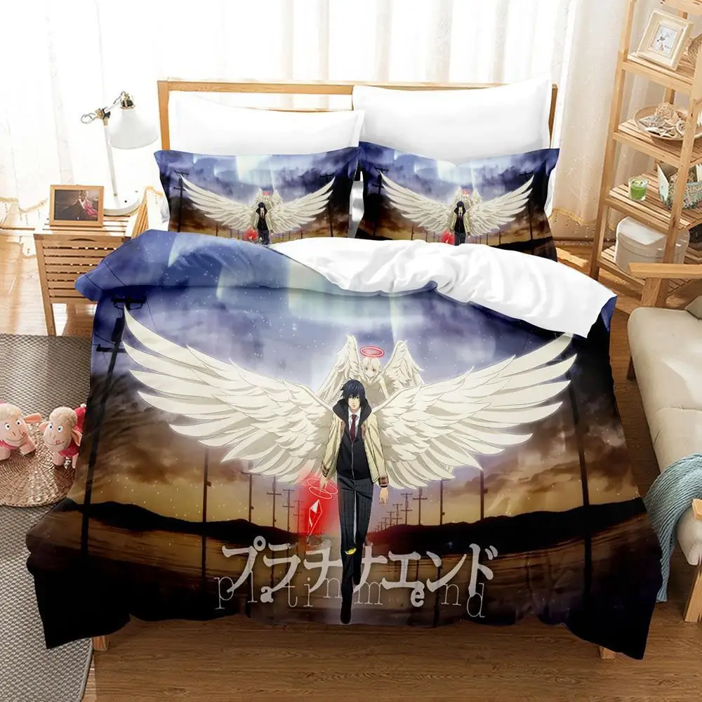 New Platinum End Bedding Set Single Twin Full Queen King Size Bed Set Adult Kid Bedroom Duvet Cover Sets 3D Anime Bed Sheet Set