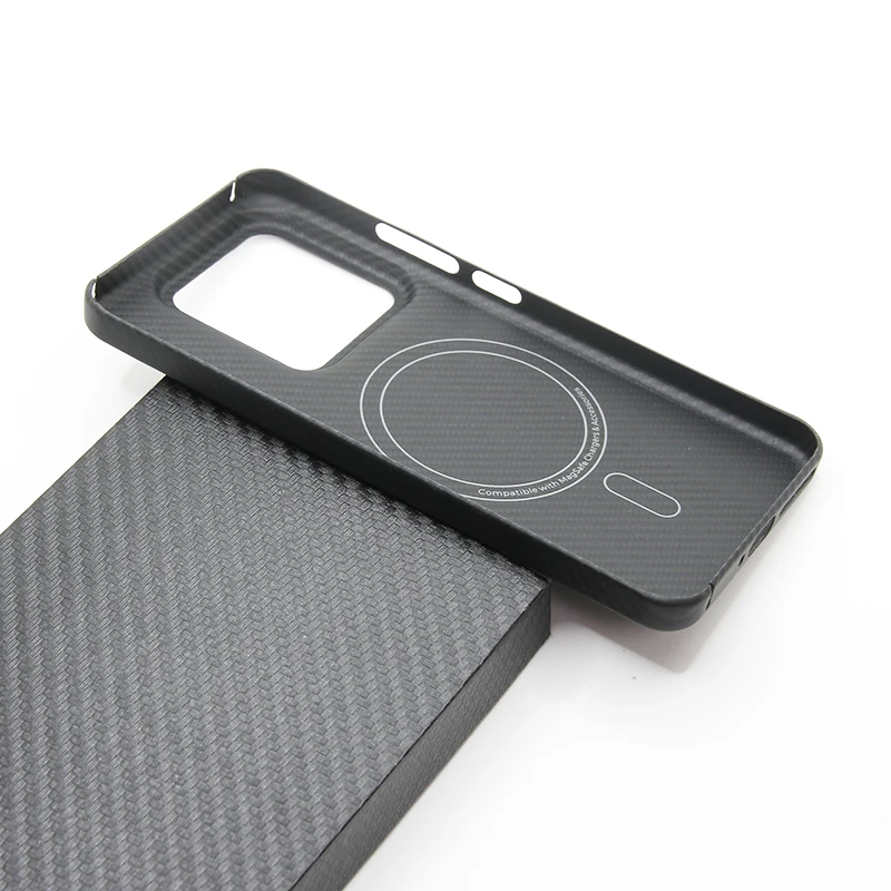 ZXKE Carbon Fiber Case For Xiaomi 14 14Pro Cover Embedded Iron Sheet Magnetic Car Support 600D Magsafe Aramid Fiber Shell