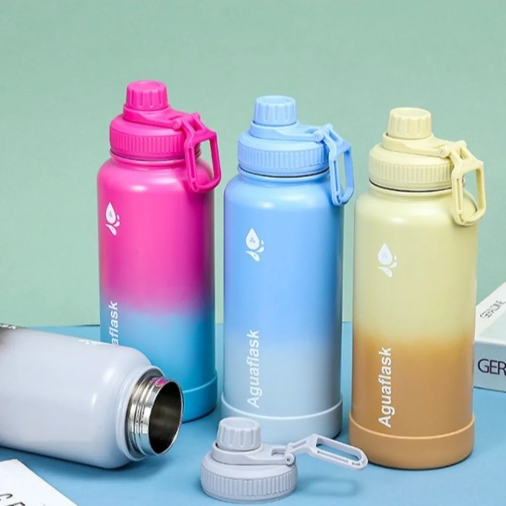 

32oz Stainless Steel Sport Thermos Cup Gradient Large Capacity Insulated Water Bottle Leak-Proof 1L Vacuum Flask Camping Hiking