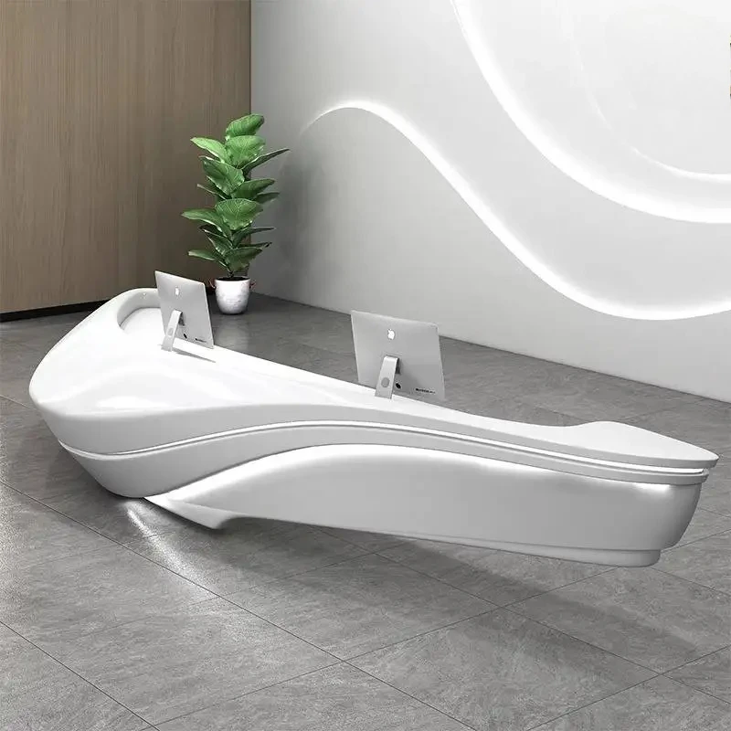 Internet Celebrity Reception Desk Paint Front Company Curved Hotel Beauty Reception Desk Salon Cashier Fashion Rezeption Theke